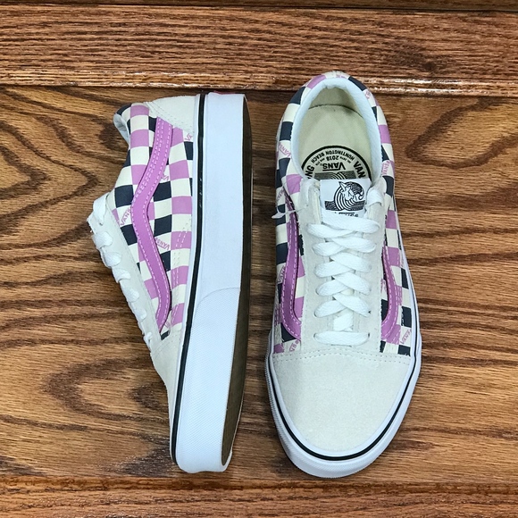 Vans Old Skool US Open Violet Checkerboard Shoes - Picture 4 of 8